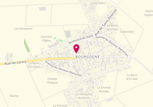 Plan de Accueil de loisirs Etoile des Jeunes Bourgogne, Place de la Mairie, 51110 Bourgogne-Fresne