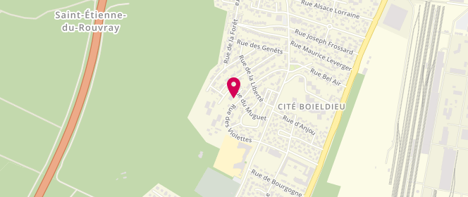 Plan de Centre de loisirs de quartier Quartier Les Violettes, 28 Rue des Violettes, 76350 Oissel