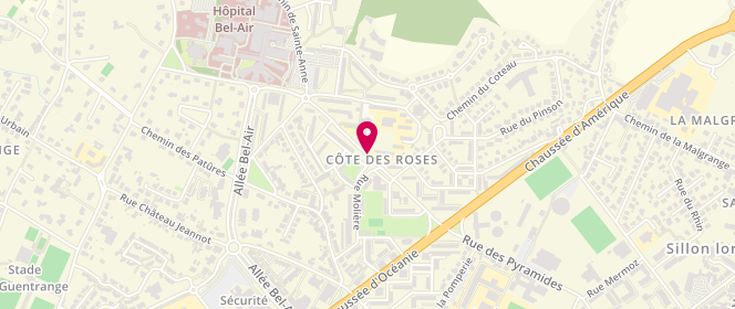 Plan de Maison De Quartier Côte Des Roses Thionville - Adolescents, 15 Rue Saint-Hubert, 57100 Thionville