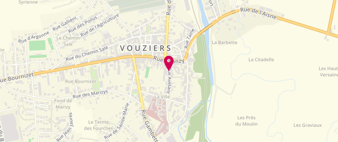 Plan de Accueil de loisirs De Vouziers, 6 Rue Avetant, 08400 Vouziers