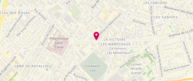 Plan de Accueil de loisirs Robida Elementaire de Compiegne, Avenue du Maréchal de Lattre de Tassigny, 60200 Compiègne