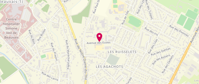 Plan de Centre de loisirs sans Hébergement, Avenue des Écoles, 60000 Beauvais
