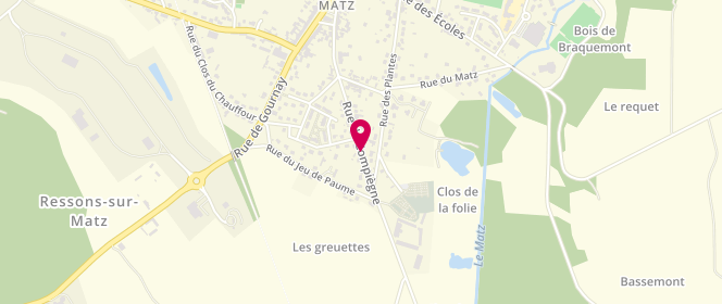 Plan de Accueil de loisirs Adolescents de Ressons Sur Matz, Rue de Compiègne, 60490 Ressons-sur-Matz