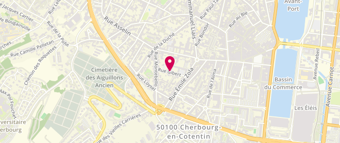 Plan de Ecole Elementaire Gibert Zolat, Rue Gilbert, 50100 Cherbourg-en-Cotentin
