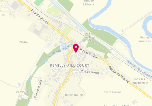 Plan de Commune De Remilly-Aillicourt Accueil périscolaire, 2 Rue de la Mairie, 08450 Remilly-Aillicourt