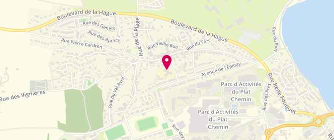 Plan de Ecole Élémentaire Les Courlis, 8 Rue des Courlis, 50460 Cherbourg-en-Cotentin