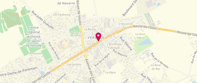 Plan de Accueil de loisirs Accueil Jeunes Espace Delahaye, Rue Jacques Ferny, 76760 Yerville