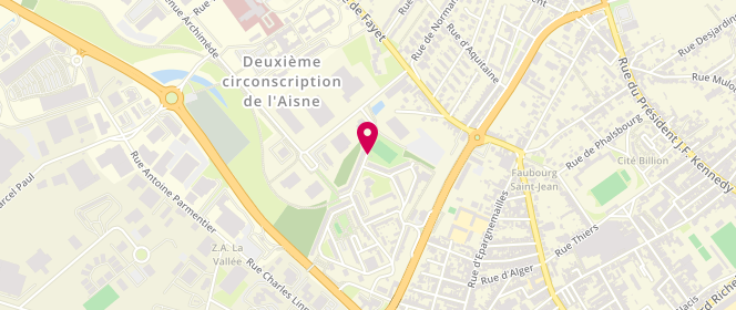 Plan de Accueil du centre social du Vermandois, Rue Paul Codos, 02100 Saint-Quentin