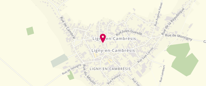 Plan de Accueil de loisirs Et périscolaire De Ligny En Cambresis, 21 Rue Pierre Curie, 59191 Ligny-en-Cambrésis