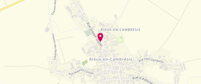 Plan de Accueil de loisirs de Rieux en Cambresis, Place Jean Jaurès, 59277 Rieux-en-Cambrésis