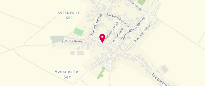 Plan de Commune d'Avesnes le Sec, Rue Rouget de l'Isle, 59296 Avesnes-le-Sec