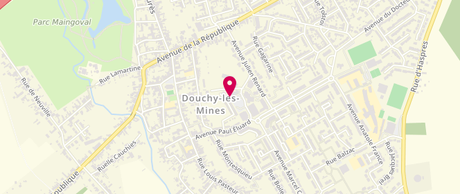 Plan de Accueil de loisirs de la ville de Douchy les Mines, Place Paul Eluard, 59282 Douchy-les-Mines