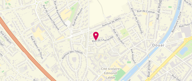 Plan de Centre Social Du Faubourg De Béthune Lalp, 240 Rue de Charleville, 59500 Douai