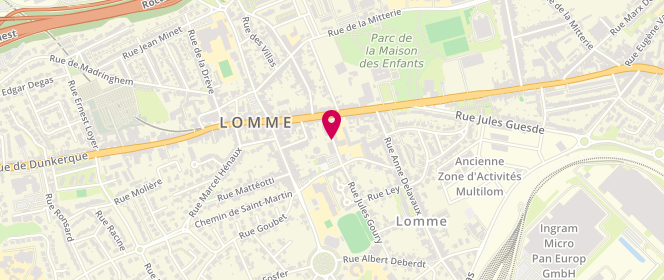 Plan de La Fontaine Roland Lamartine, Rue Lamartine, 59160 Lille