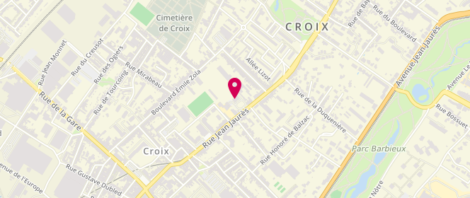 Plan de Centre de loisirs - MJC Maison Pour Tous - Croix, 93 Rue Jean Jaurès, 59170 Croix